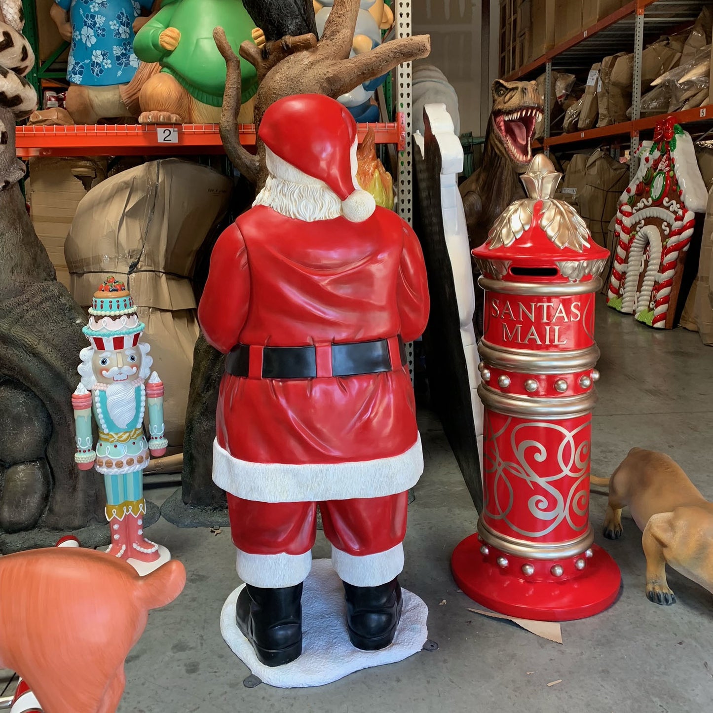 Santa Claus With Tray Statue