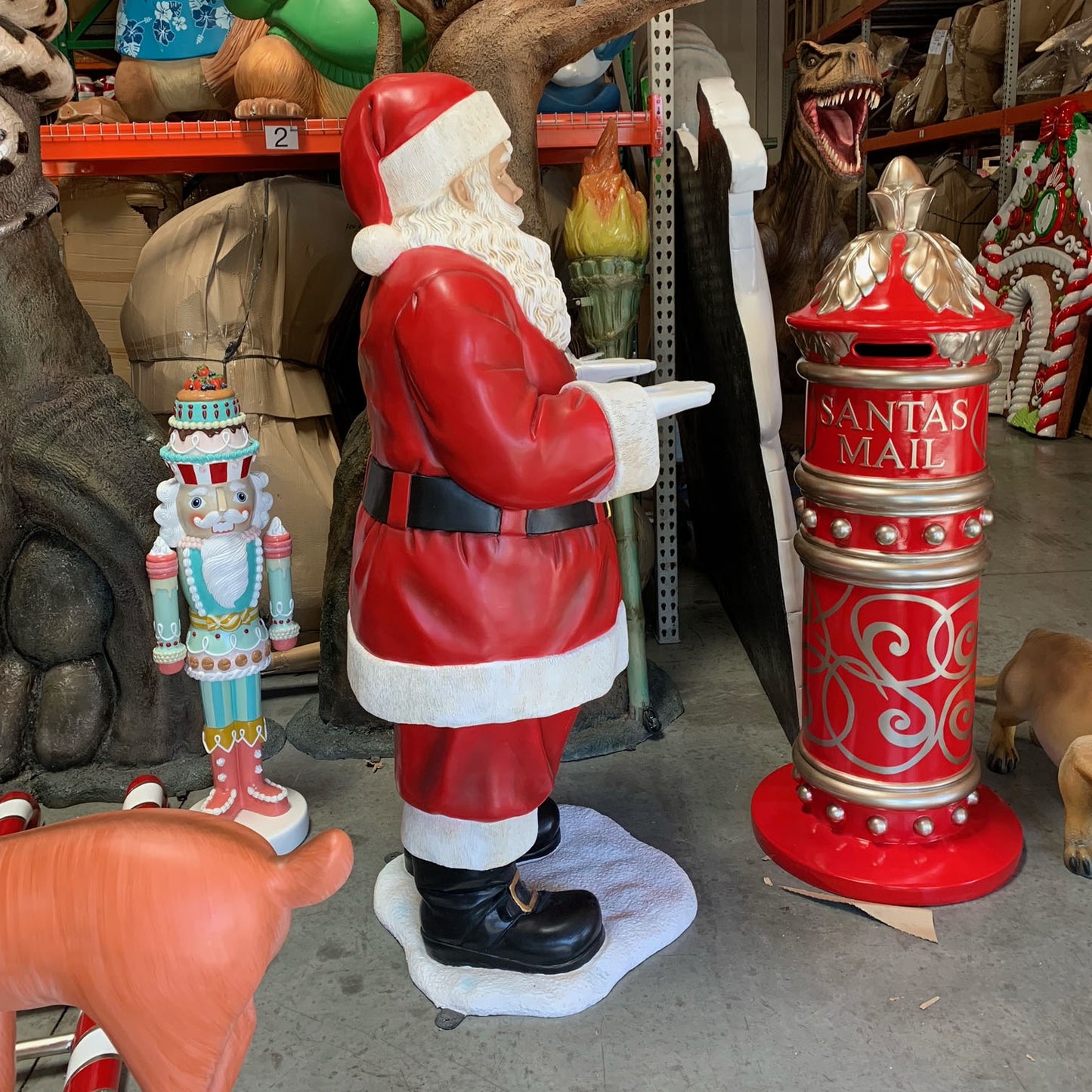 Santa Claus With Tray Statue