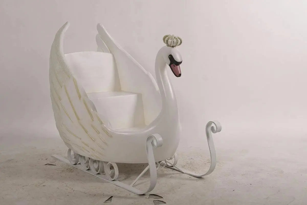 Small Swan Sleigh Statue S0195S-190104-H