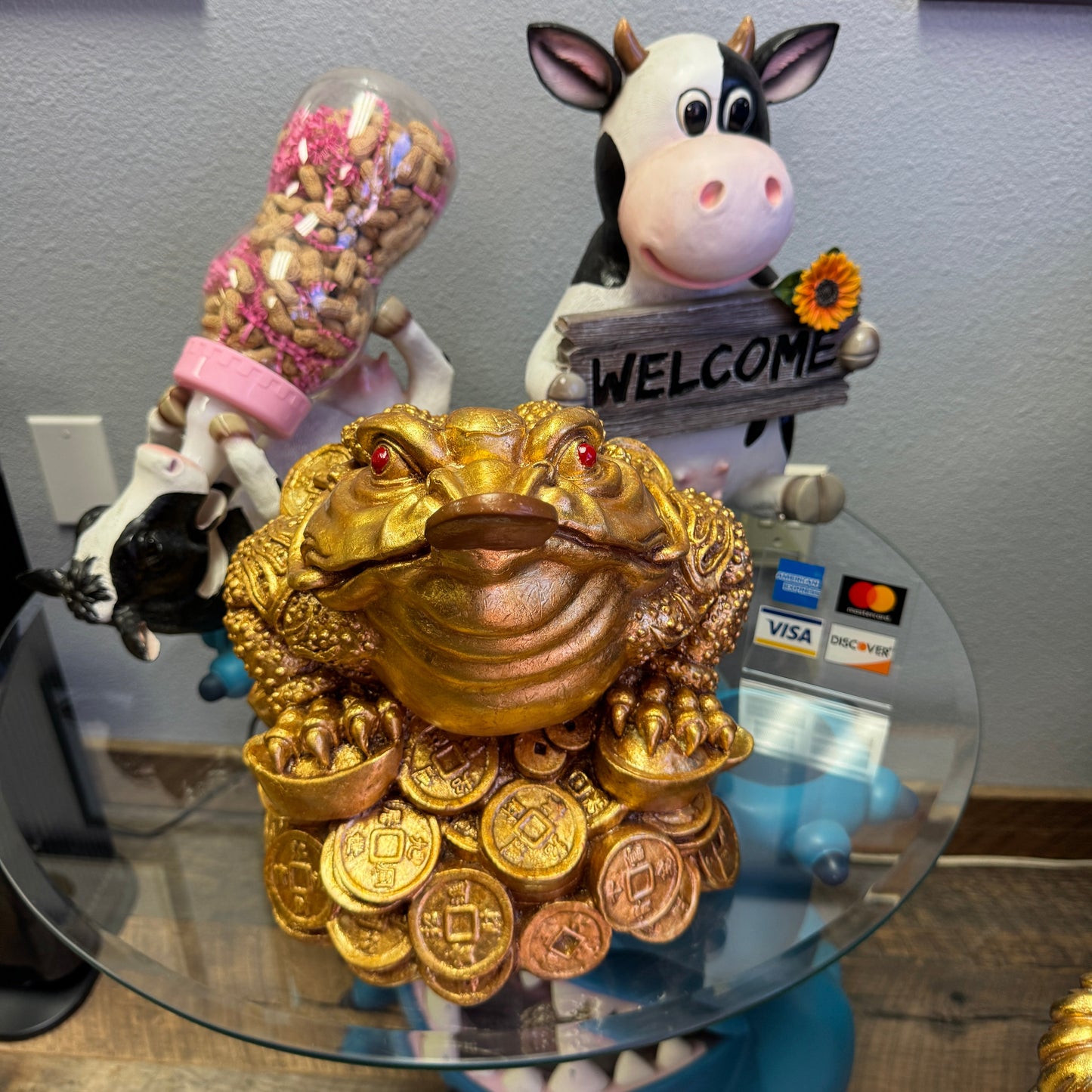 Gold Feng Shui Money Frog Statue A0887-190151-H