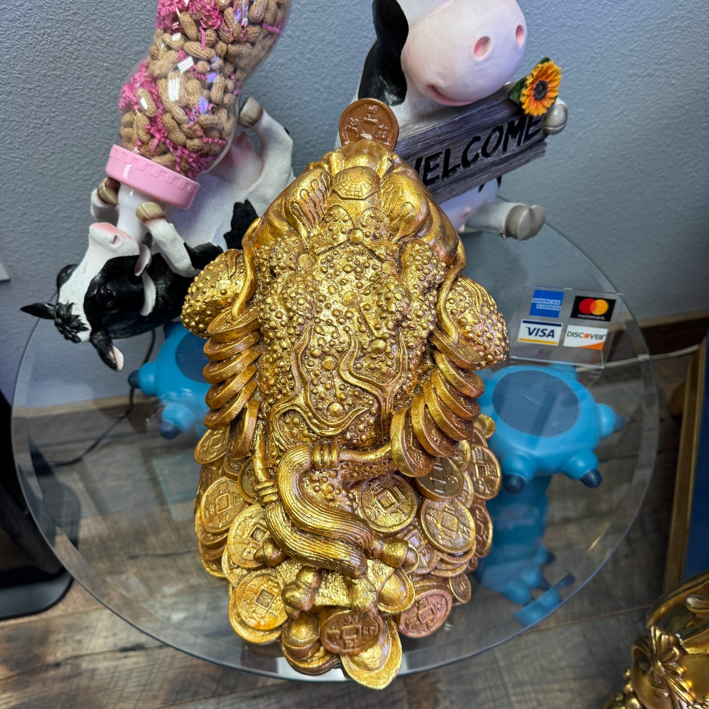 Gold Feng Shui Money Frog Statue