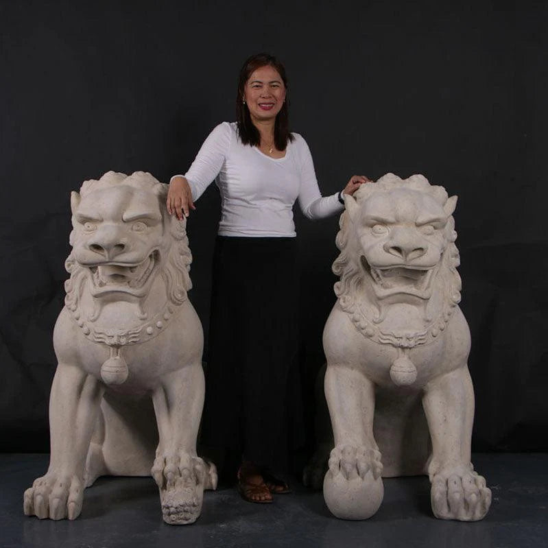 Stone Foo Dog Male Statue