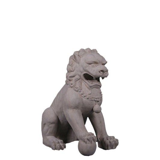 Stone Foo Dog Male Statue - LM Treasures Prop Rentals