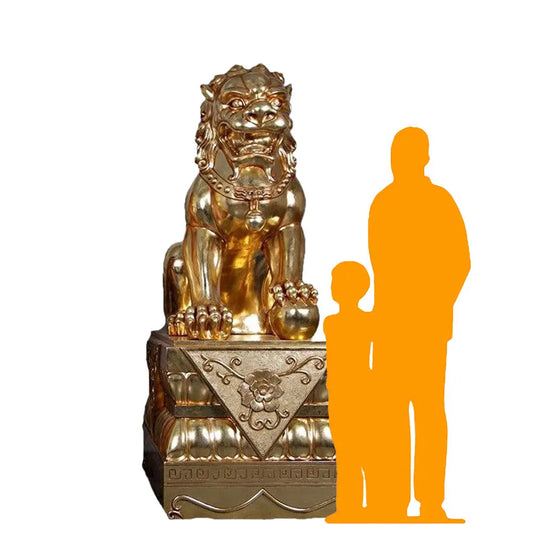 Foo Dog Female On Base Statue A0772FS-190162-H