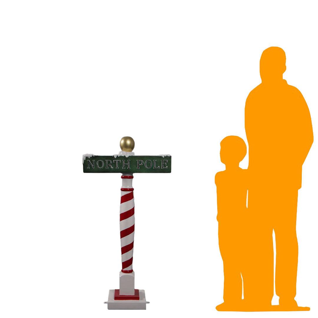 Small North Pole Sign Statue