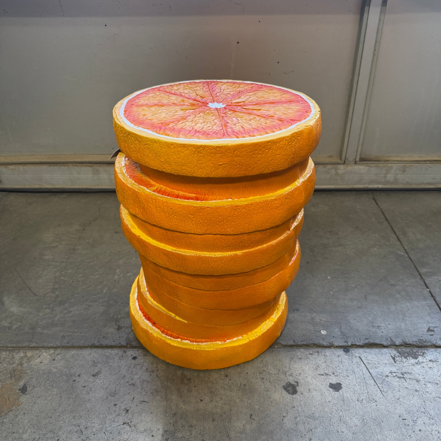 Orange Slices Fruit Table Stool Statue