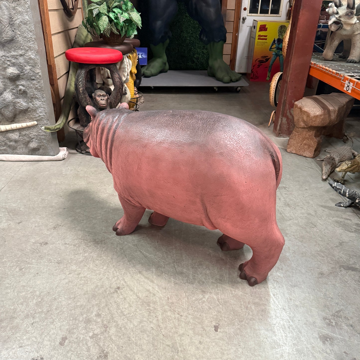 Light Baby Hippo Statue