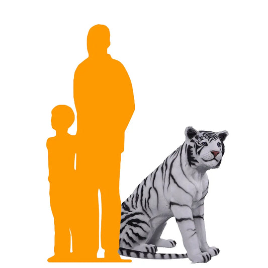 Sitting Siberian Tiger Statue A0787W-200006-H