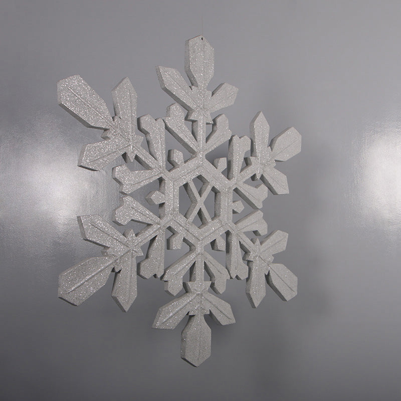 Large Silver Snowflake Statue