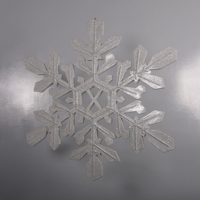 Large Silver Snowflake Statue