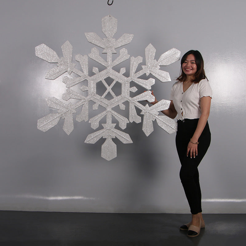 Large Silver Snowflake Statue