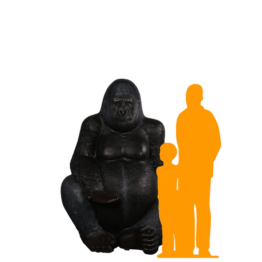 Large Silver Back Gorilla Statue