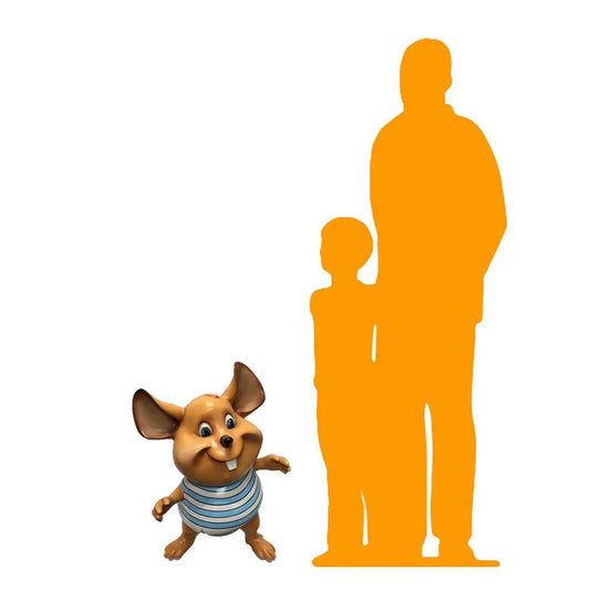 Standing Comic Blue Mouse Life Size Statue A0694B-2009-T