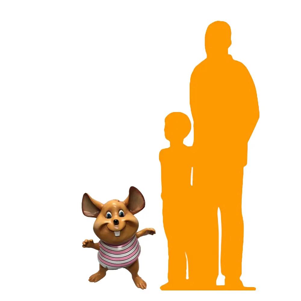 Standing Comic Pink Mouse Life Size Statue A0694P-2009-T