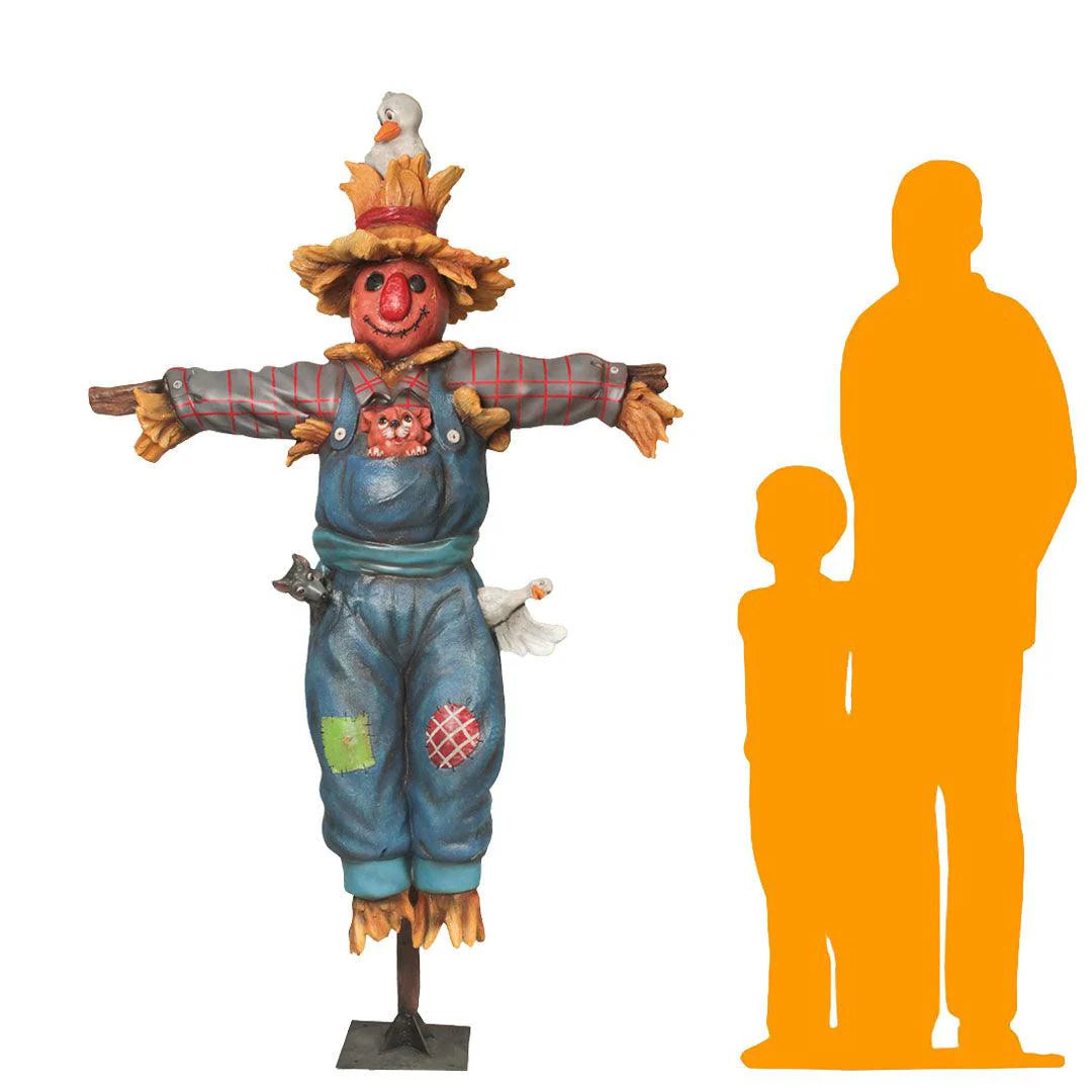 Comic Scarecrow on Post Statue