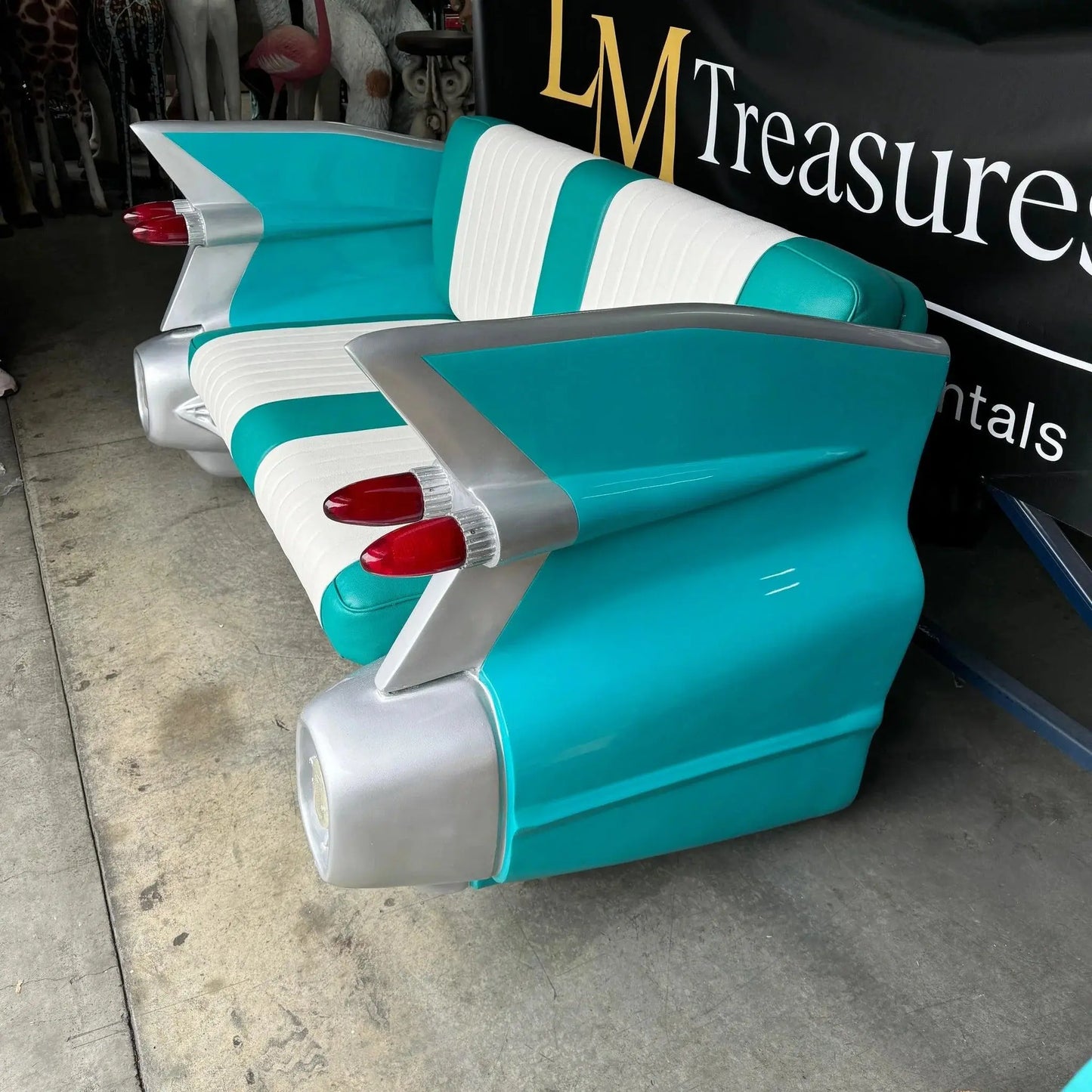 Turquoise Cadillac Car Sofa Life Size Statue F0020T-2021T-A