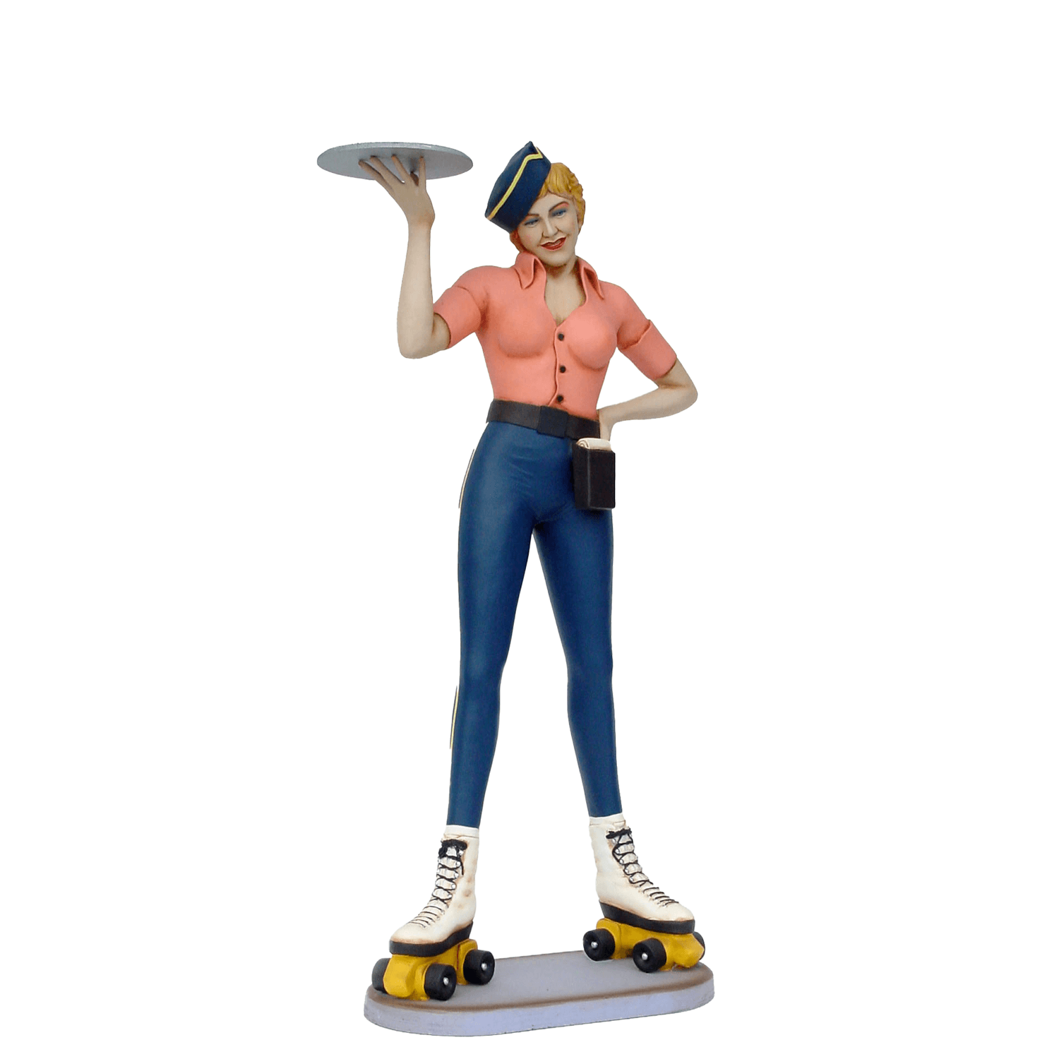 Car Hop Roller Skater Waitress Life Size Statue - LM Treasures Prop Rentals