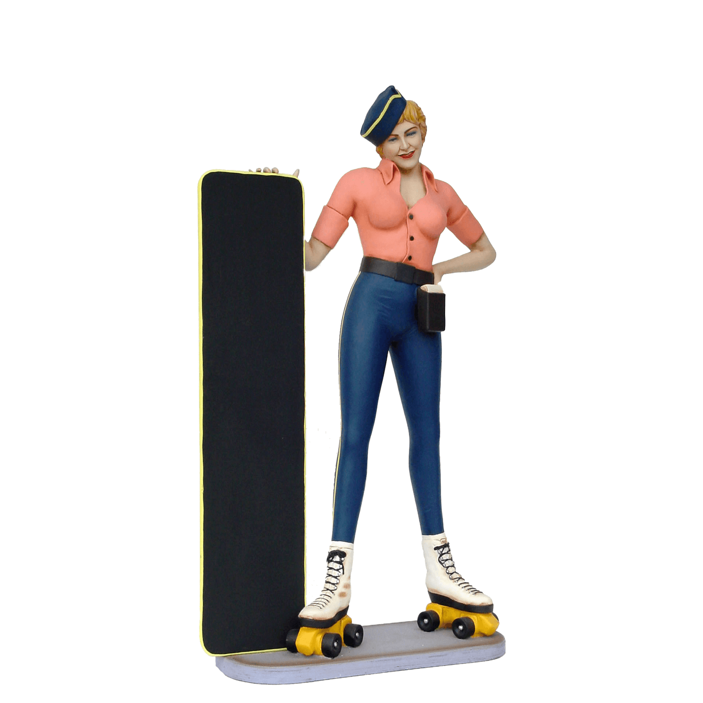 Car Hop Roller Skater Waitress With Menu Life Size Statue - LM Treasures Prop Rentals
