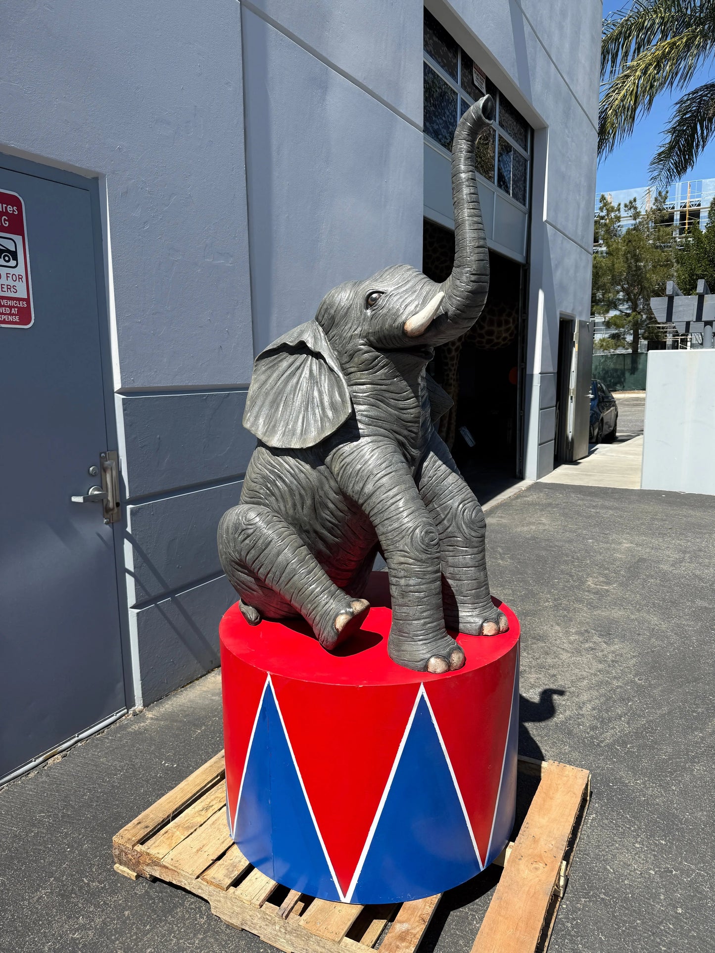 Sitting Elephant Trunk Up Statue A0750-562-AR