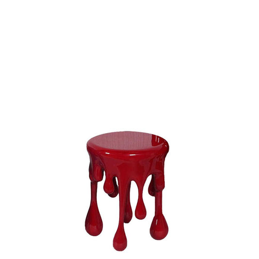 Red Melting Drip Side Table Statue - LM Treasures Prop Rentals