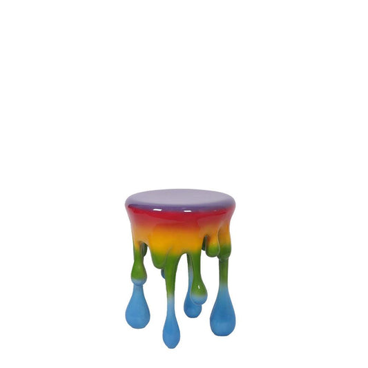 Rainbow Melting Drip Side Table Statue - LM Treasures Prop Rentals