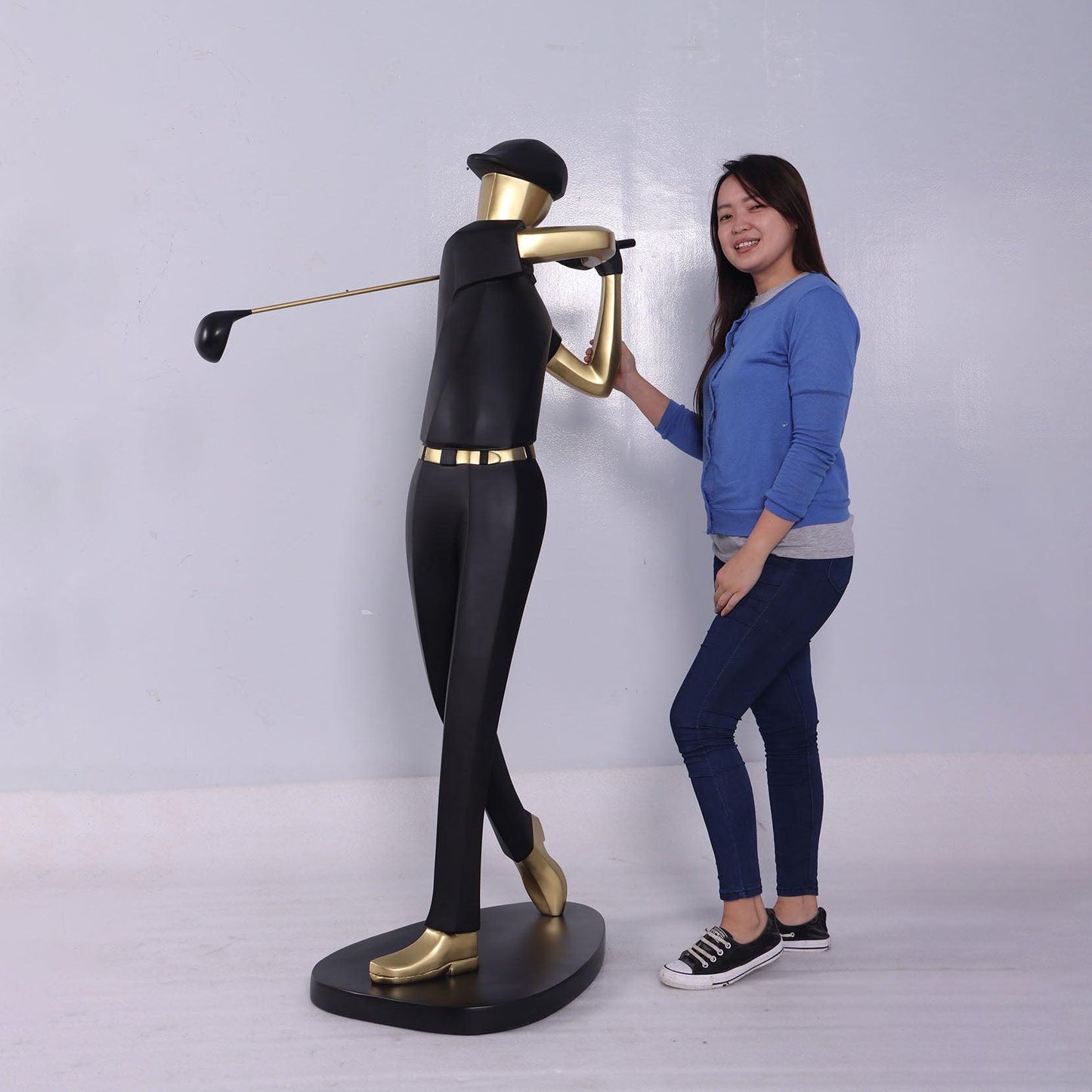 Modern Golfer Life Size Statue