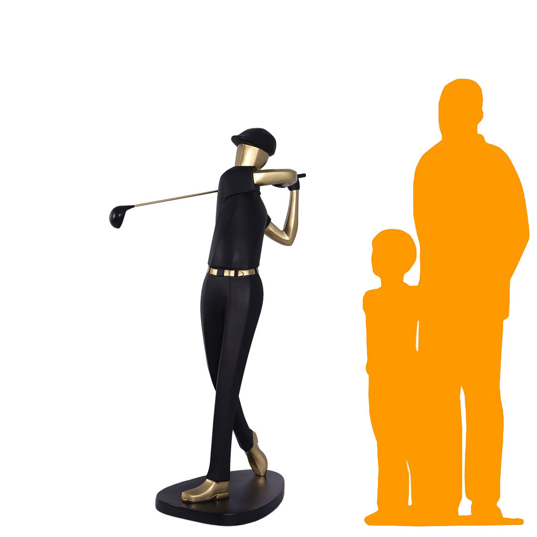 Modern Golfer Life Size Statue