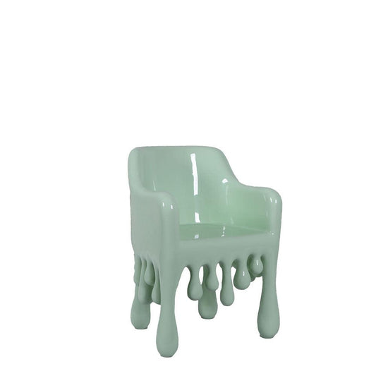 Mint Green Melting Drip Chair Statue - LM Treasures Prop Rentals