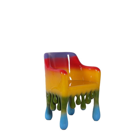 Rainbow Melting Drip Chair Statue - LM Treasures Prop Rentals
