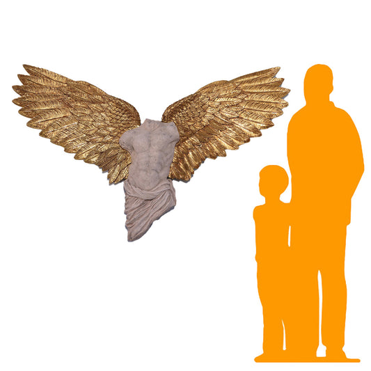 Male Stone Angel Wall Decor Statue