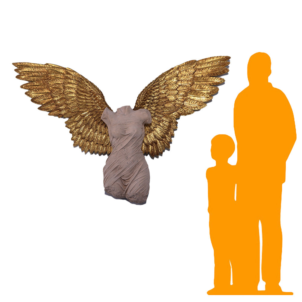 Female Stone Angel Wall Decor Statue