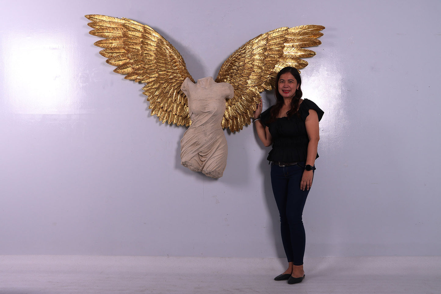 Female Stone Angel Wall Decor Statue