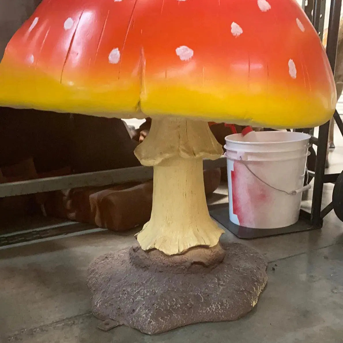 Red Small Mushroom Over Sized Statue M0164R-2100-T