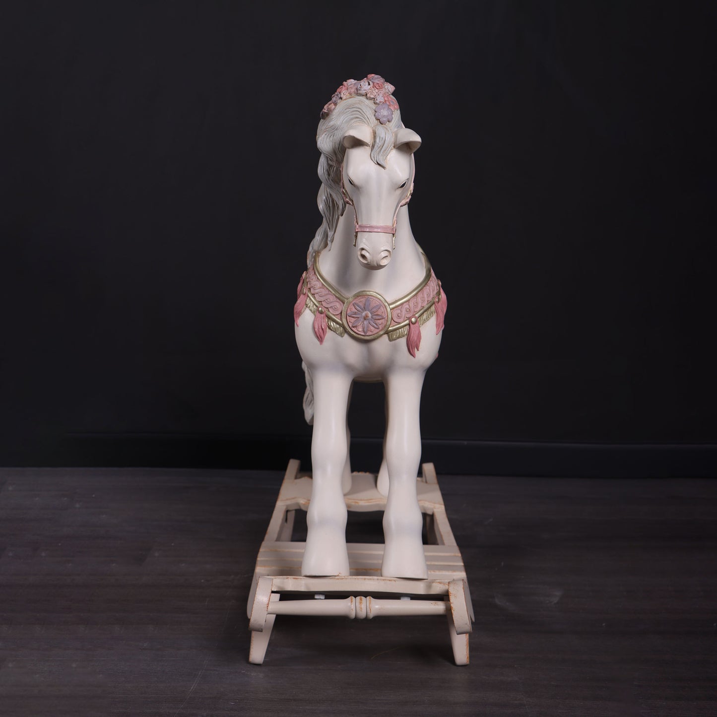 Pink Romantic Rocking Horse Statue