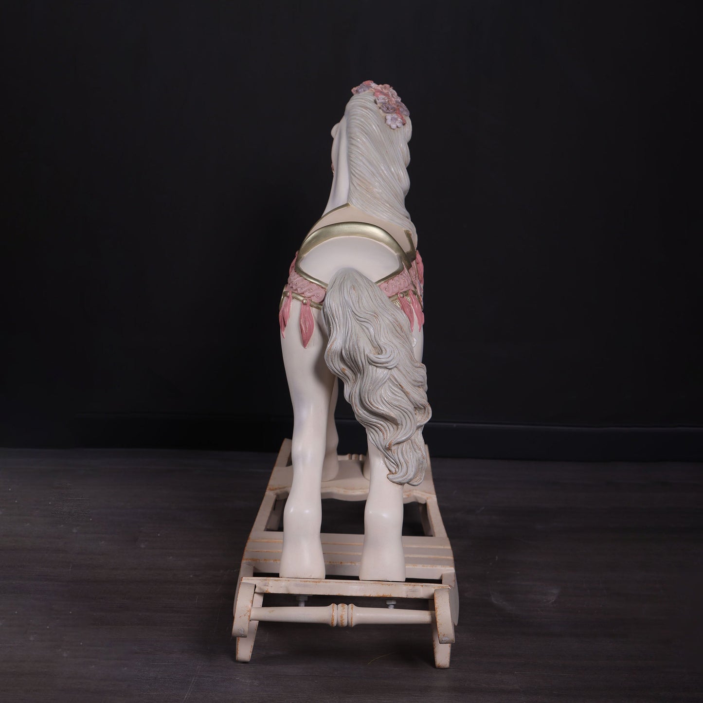 Pink Romantic Rocking Horse Statue A0340P-210106-H