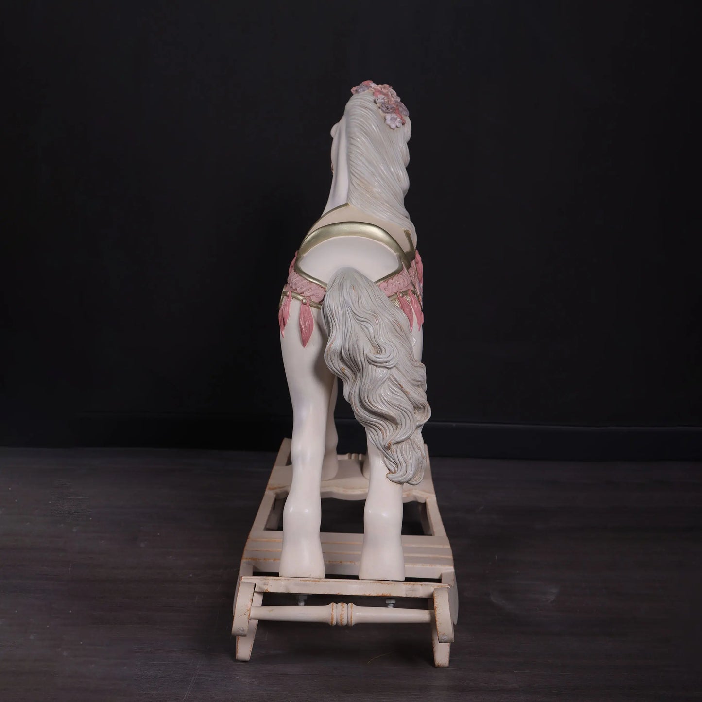 Pink Romantic Rocking Horse Statue A0340P-210106-H