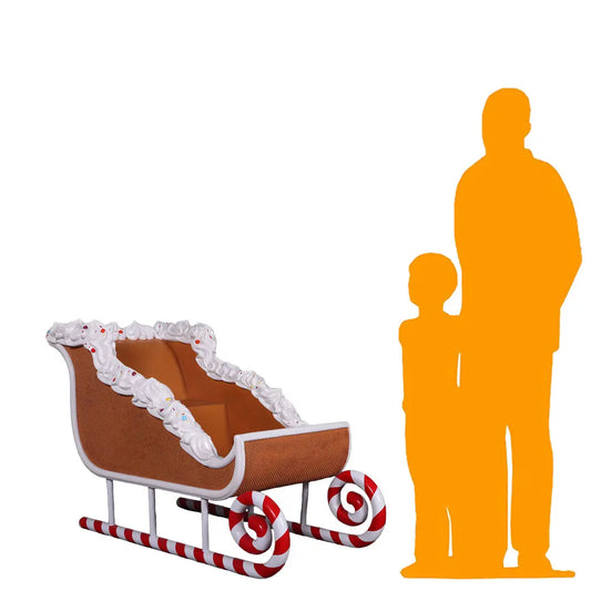 Candy Cane Sleigh Statue S0319-210108-H