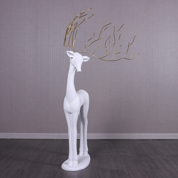 White Reindeer Glam Statue