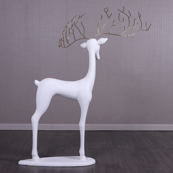 White Reindeer Glam Statue