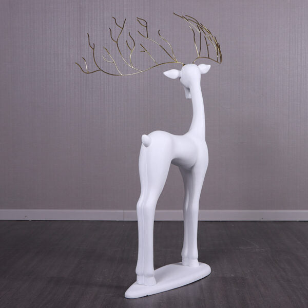 White Reindeer Glam Statue