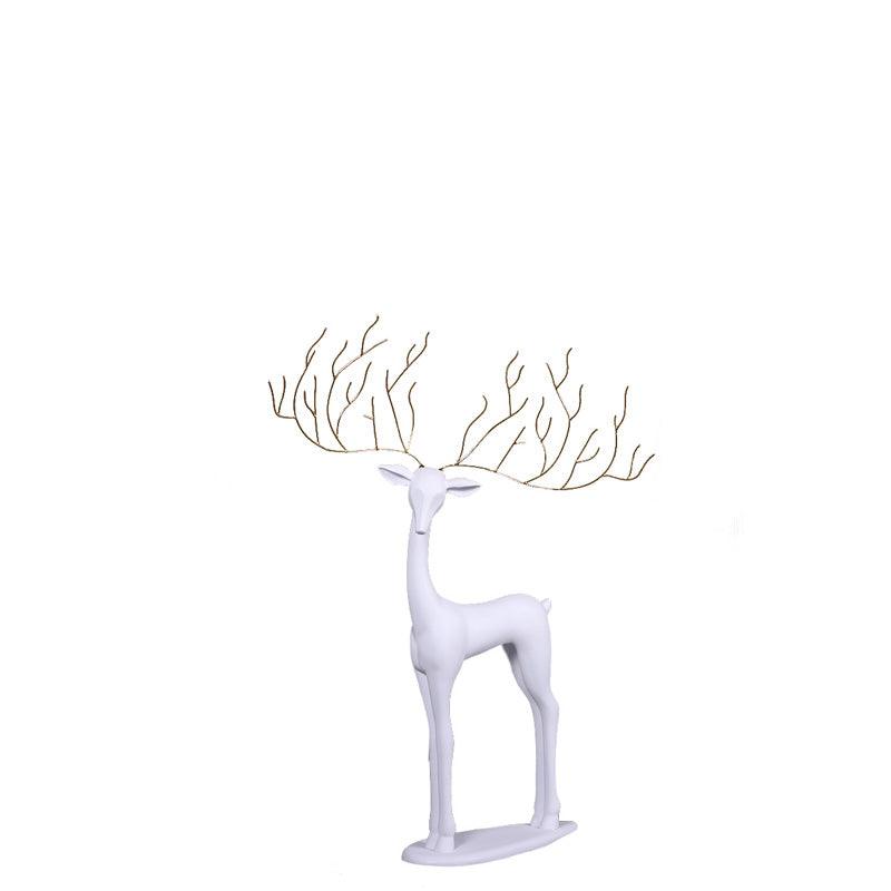 White Reindeer Glam Statue - LM Treasures Prop Rentals