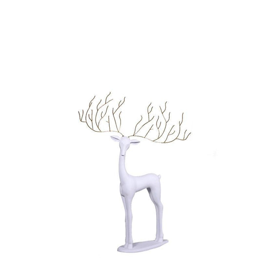 White Reindeer Glam Statue - LM Treasures Prop Rentals