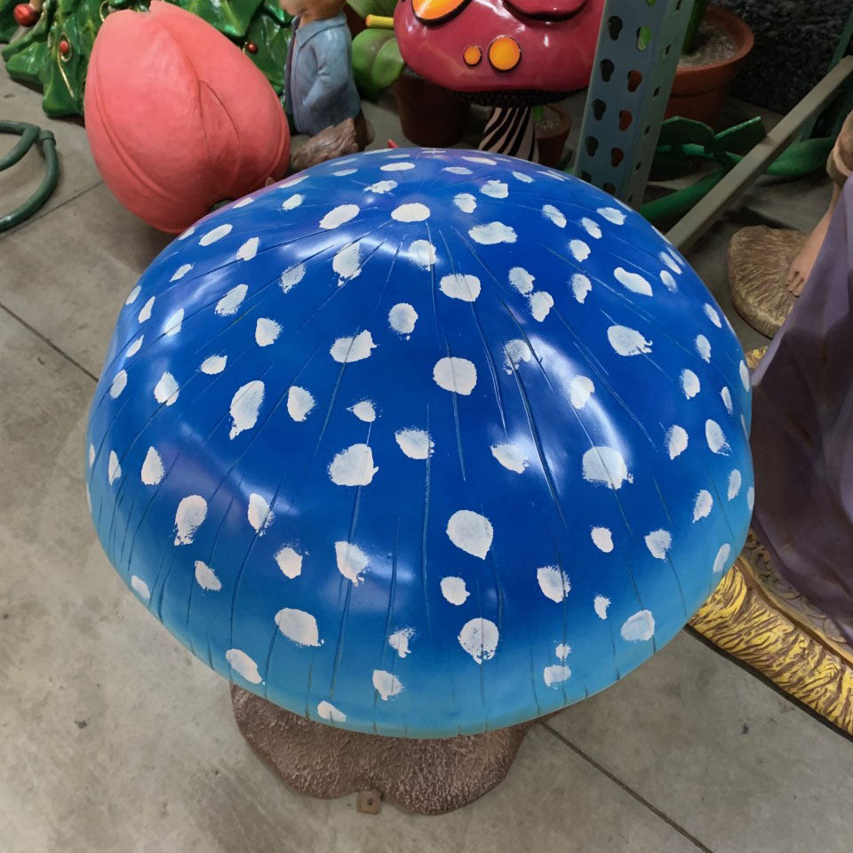 Medium Blue Mushroom Statue