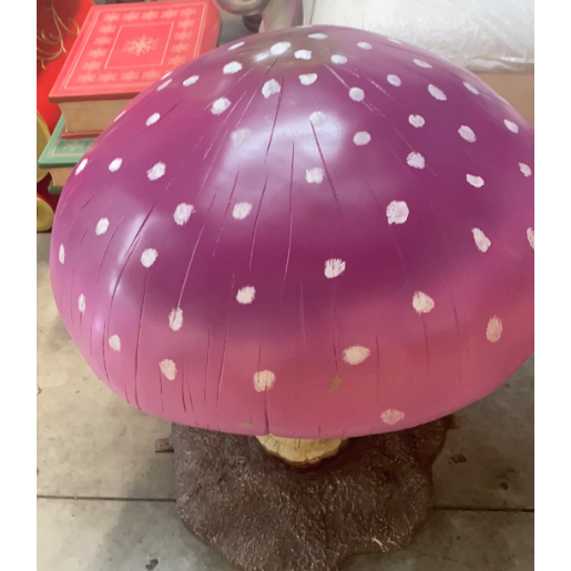 Medium Purple Mushroom Statue