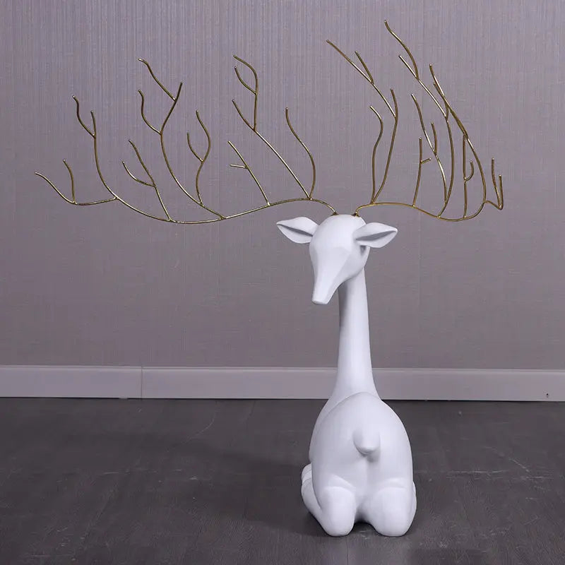 White Reindeer Sparkle Statue A0847S-210212-H