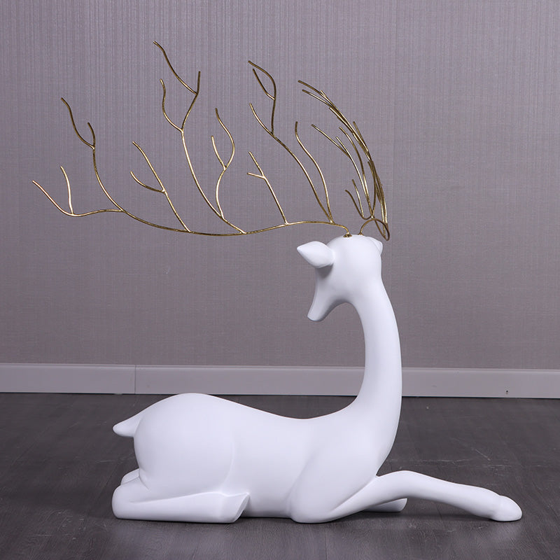 White Reindeer Sparkle Statue