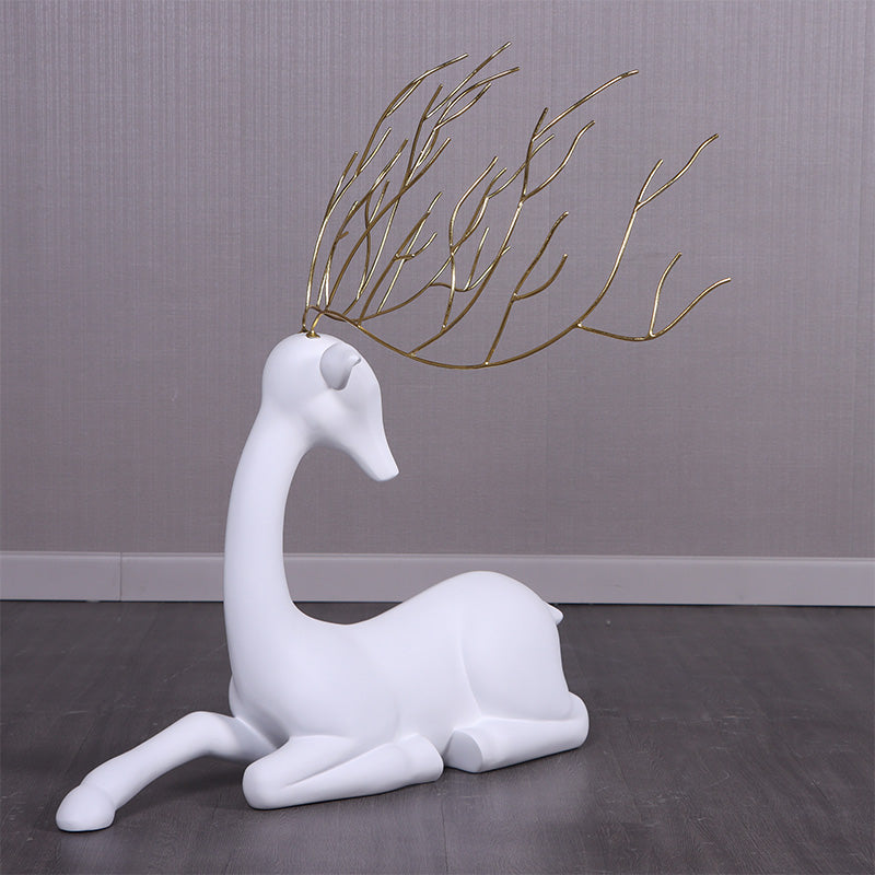 White Reindeer Sparkle Statue