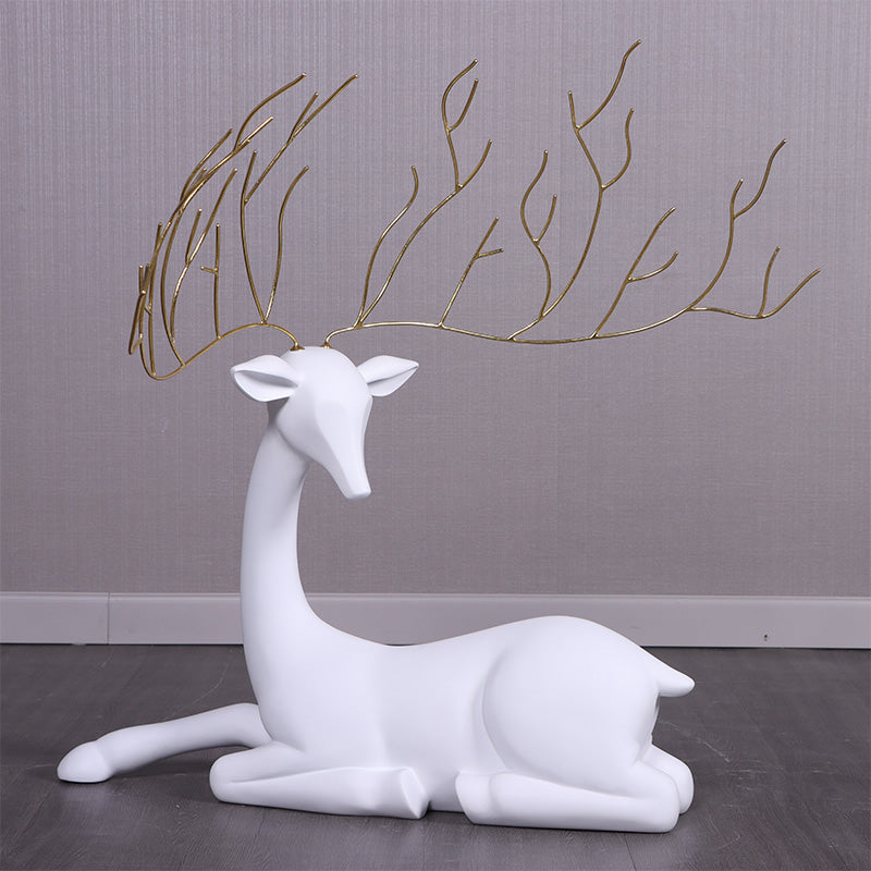 White Reindeer Sparkle Statue