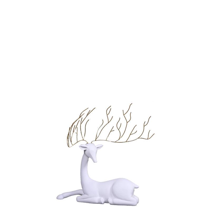 White Reindeer Sparkle Statue - LM Treasures Prop Rentals