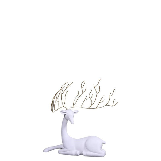 White Reindeer Sparkle Statue - LM Treasures Prop Rentals